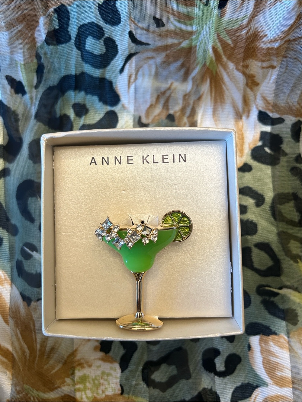 Anne Klein
Gold-Tone Crystal & Stone Margarita Pin